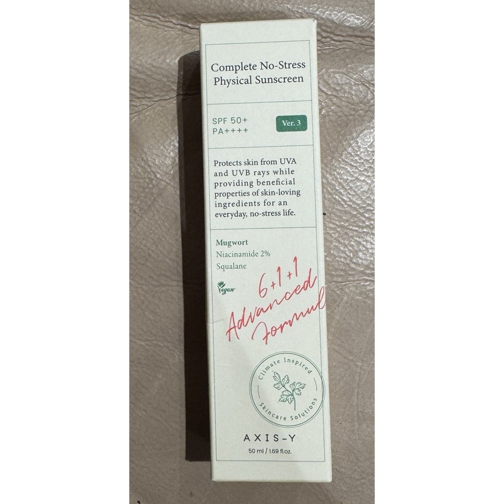 AXIS-Y Complete No Stress Physical Sunscreen SPF 50+ PA++++ 1.69 fl oz / 50ml